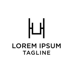 initial letter logo HU, UH logo template