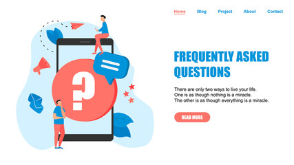 Frequently Asked Question flat modern design concept on webpage template