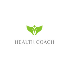 Fitness and Health coach logo design - Vector