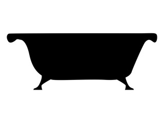 Vector silhouette of bath. Motives of relaxation, bathing, home object