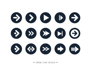 Set of Arrow icon. Conllection of different arrows sign. Black vector arrows. Isolated.