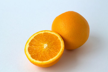 Fresh orange isolated on white background.