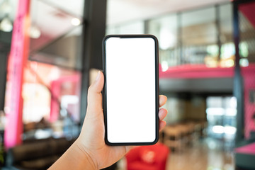 Women's hands holding cell telephone watching social media in a smart phone. social network concept with smart phone