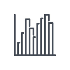 Column bar graphs line icon. Finance graph vector outline sign.