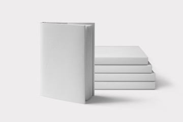 3D illustration Blank book cover on grey background. Book Mock up with space for text