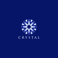 Crystal diamond logo design - modern ornament