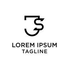 initial letter logo JS, SJ logo template 