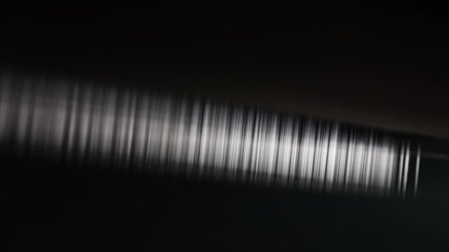 Polyester closeup in a factory. Conveyor line polyester movement