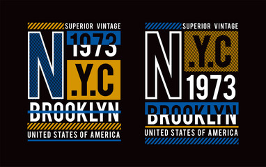 design illustration, NYC Brooklyn typography design, tee shirt graphics, vectors