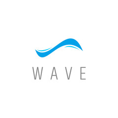 Simple wave water logo design - Vector