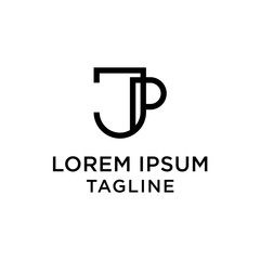 initial letter logo JP, PJ logo template 