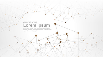 Geometric abstract background with lines and circles connected. Network and connection background. ideal for anything. Illustration of Vector Eps10.