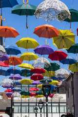 Fototapeta na wymiar Umbrellas hanging