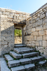 Crimea, Bakhchisarai, September 13, 2019: the Cave city of Chufut-Kale at the top of the mountain
