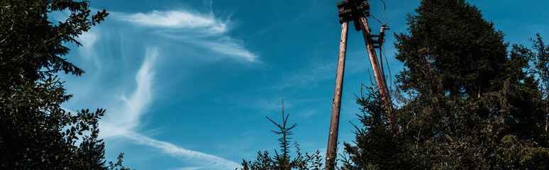 panoramic shot of blue sky with clouds in park
