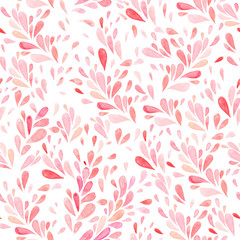 hand drawn watercolor objects seamless pattern
