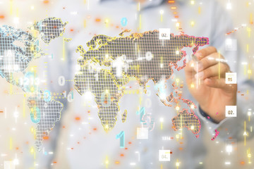 3D illustration of the virtual hologram communication