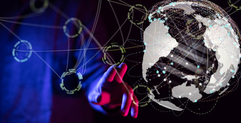 Social network background . Mixed media