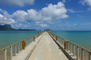 Bridge in the topical island. El Nido, Palawan Island, Philippines