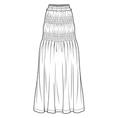 Skirt fashion flat sketch template