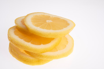 slice of lemon isolated on white background