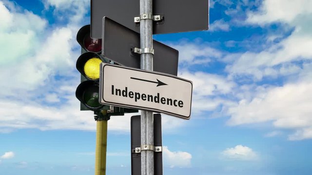 Street Sign the Way to Independence