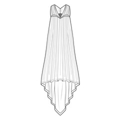 Dress fashion flat sketch template