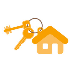 Keys from new house. Mortgage, rent, security concept, vector illustration in flat style
