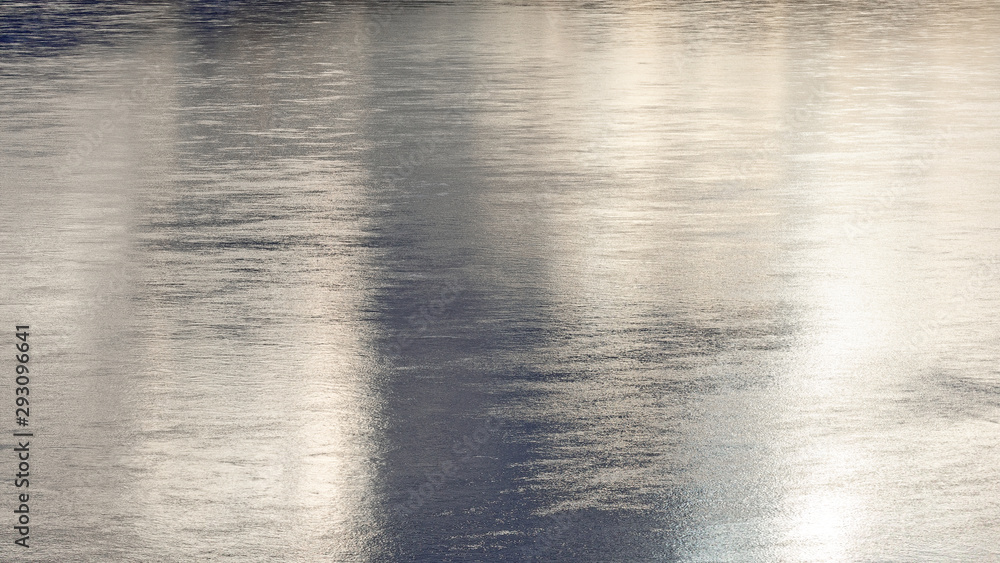 Wall mural the reflection on the river during sunset, tinny ripples and beautiful metal lights.