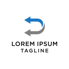 Letter D Logo Icon Design Template Elements With Arrow Illustration.