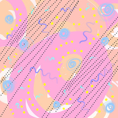 Bright pattern of colorful brush strokes. Vector illustration of abstract urban background.