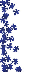 Abstract teaser jigsaw puzzle dark blue pieces 