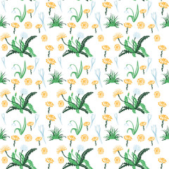 Trendy Seamless Floral Pattern in Vector
