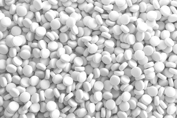 0601_White pill tablet background 3D Render