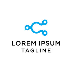 C initial Tech logo vector set, Cool C Initial Wire logo template vector