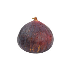 Close up one whole ripe fig isolated on white