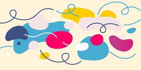Vector creative abstract bright illustration with cloud shape an