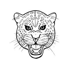 Hand-drawn leopard. Coloring page - zendala, design for spiritual relaxation for adults, vector illustration, isolated on a white background