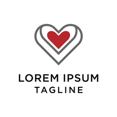 Heart logo template vector abstract icon design