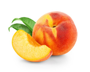 Fresh peach with slice