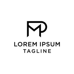 initial letter logo mp, pm, logo template