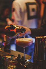 glass of wine in a bar