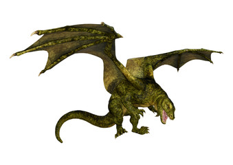 Obraz premium 3D Rendering Fairy Tale Dragon on White