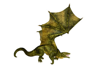Fototapeta premium 3D Rendering Fairy Tale Dragon on White