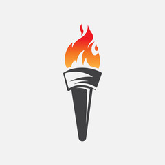 torch icon logo vector illustration, torch design vector