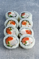 salmon sushi closeup