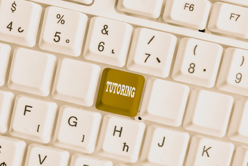 Word writing text Tutoring. Business photo showcasing An act of a demonstrating employed to...