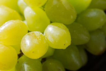 Green grapes close-up on the table