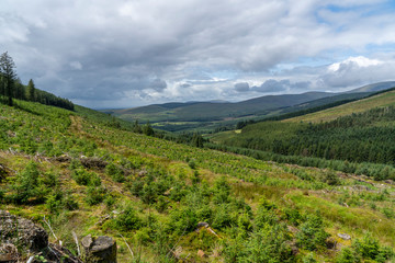 Wicklow way landscape in a cloudy day.