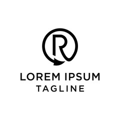 Letter R with Arrow Logo Design Template